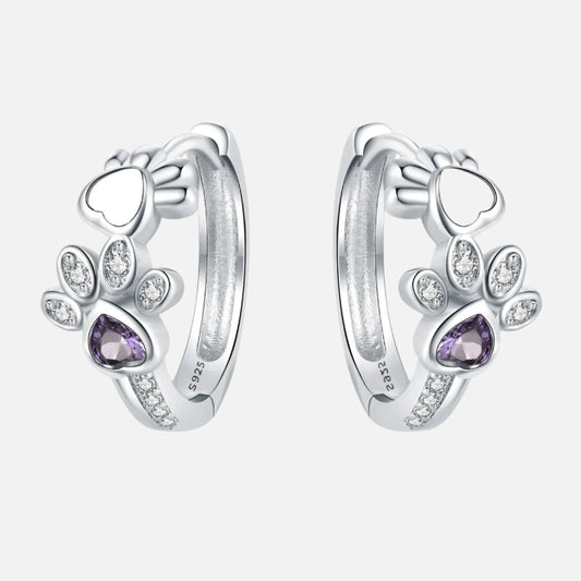 Sterling Silver Tass Print Hoops