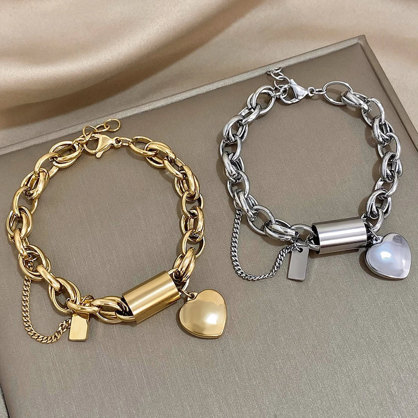 Heartened Kraftig armband | Guld