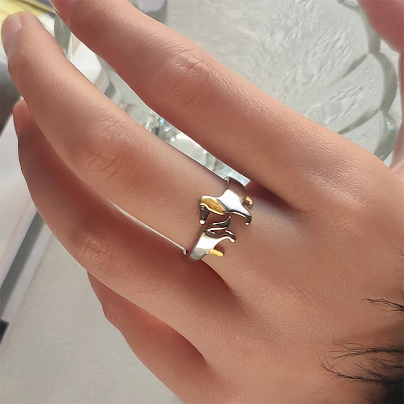 Sterling Silver Dachshund Memorial Wrap Ring