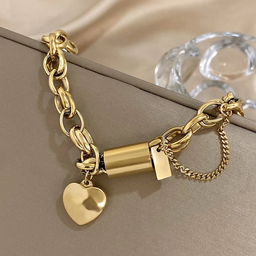 Heartened Kraftig armband | Guld