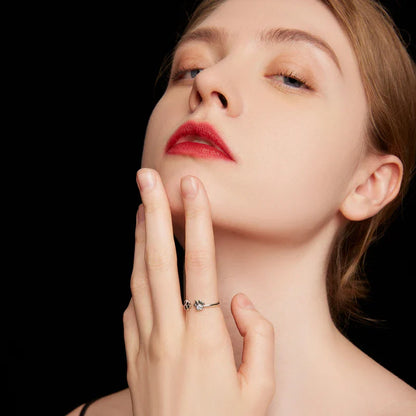 Sterling Silver Tass Print Hjärta Ring