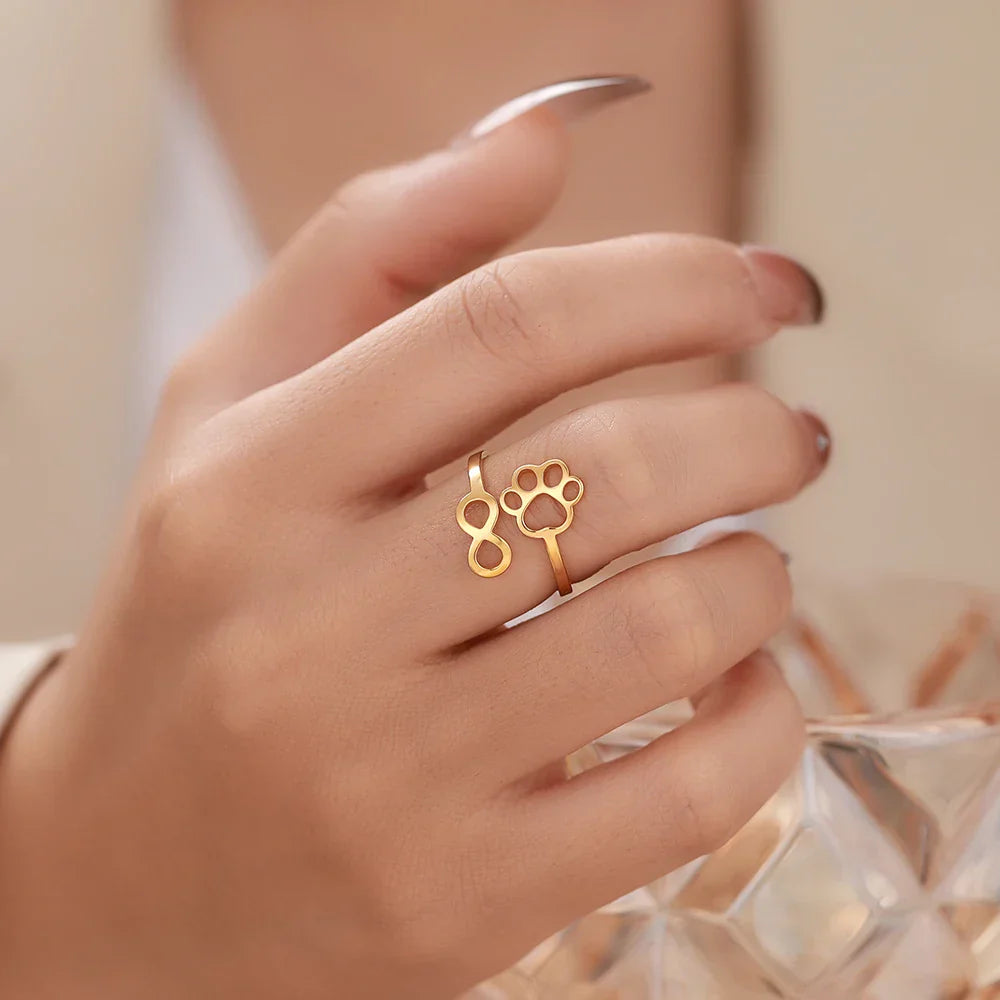 Sterling stål Infinity Tass Memorial Ring