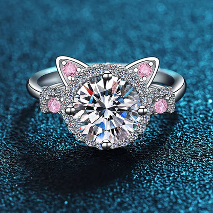 Sparkling Cz Katt Ring Justerbar