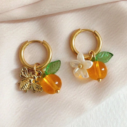 Orange Blossom Bi Hoop Örhängen