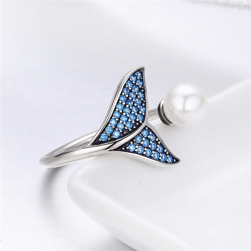 Ocean Whale Tail Pärla Ring
