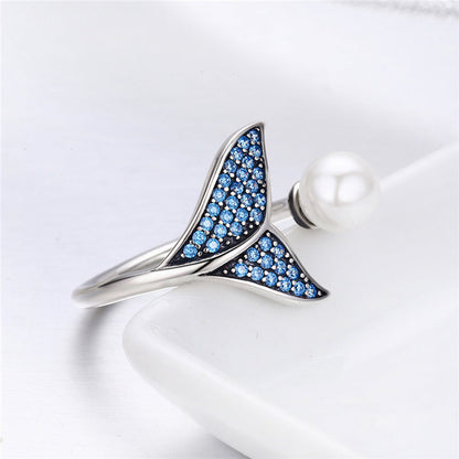 Ocean Whale Tail Pärla Ring