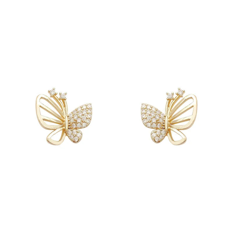 Elegant Zircon Fjäril Stud Örhängen