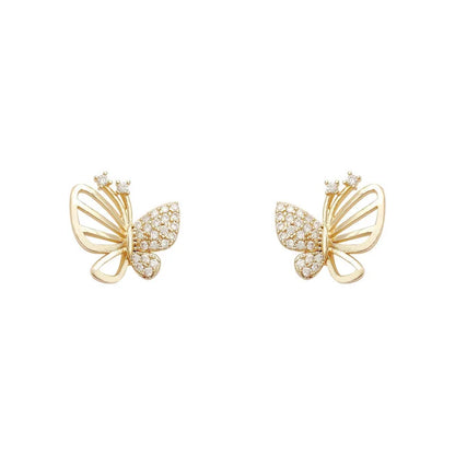 Elegant Zircon Fjäril Stud Örhängen