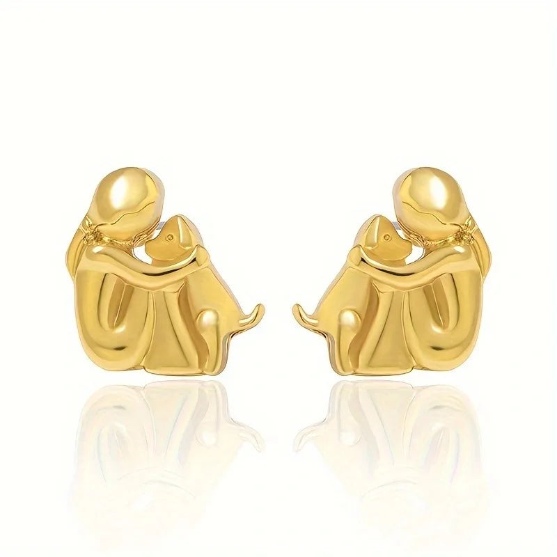 Sterling Silver Guld Hund Lover Örhängen