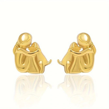 Sterling Silver Guld Hund Lover Örhängen