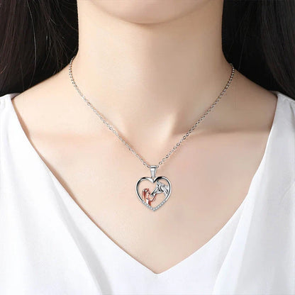 Beautiful Hjärta Zircon Girl And Horse Halsband