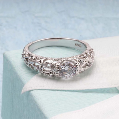 Elegant Sterling Silverfärgad Ring