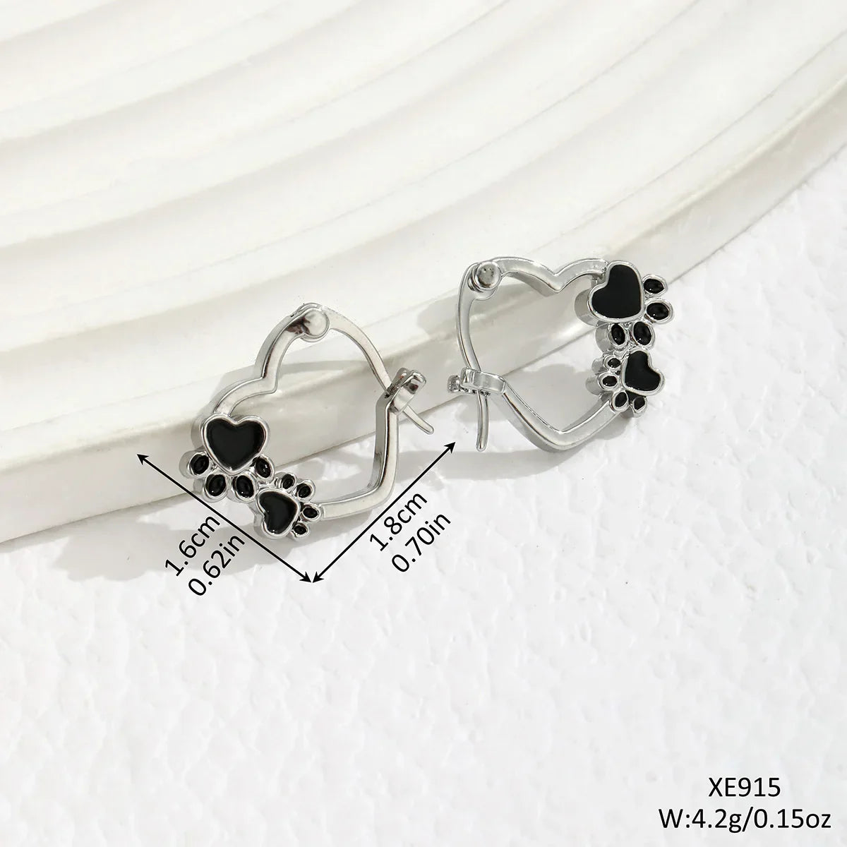 Silver Tass Hjärta Memorial Hoops