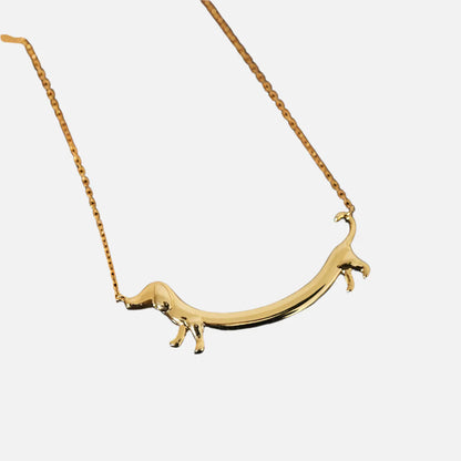 Guld Dachshund Statement Halsband Jewelry