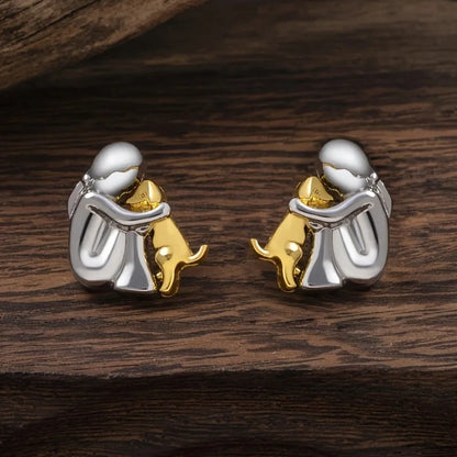 Sterling Silver Guld Hund Lover Örhängen