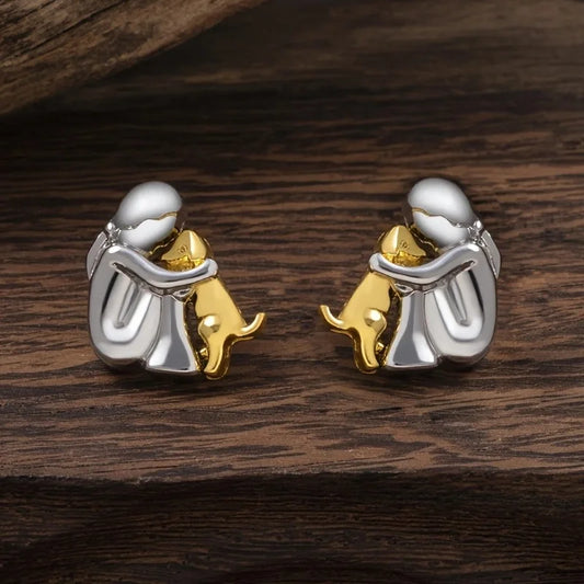 Sterling Silver Guld Hund Lover Örhängen