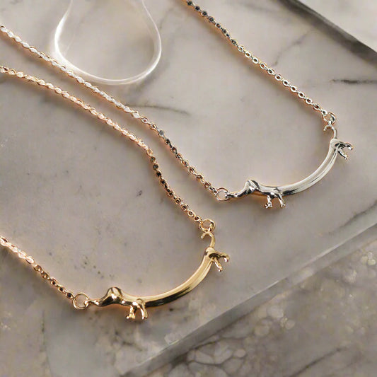 Guld Dachshund Statement Halsband Jewelry