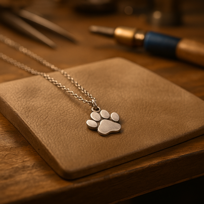 Sterling Silver Tass Print Memory Halsband