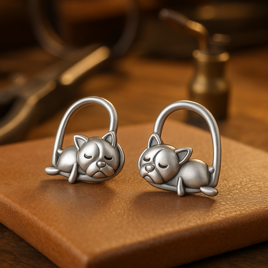 925 Silver Needle Animal Stud Örhängen Hund