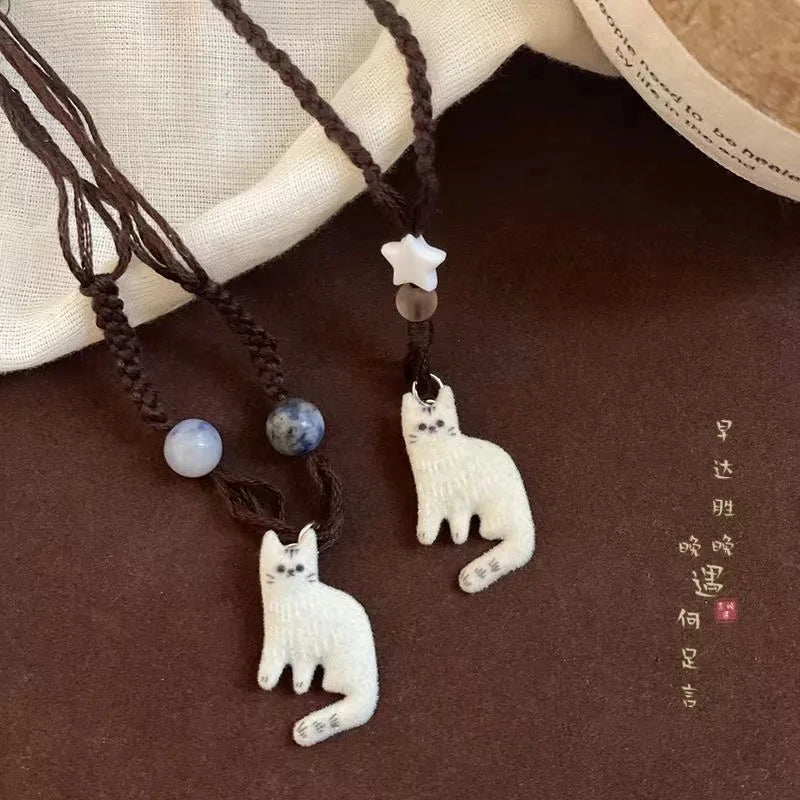 Vintage Katt Star Hänge Halsband