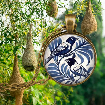 Skog Spirit Animal Glass Hänge Halsband