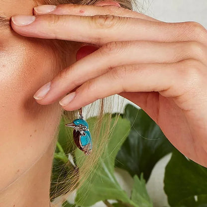 Blue Kolibri Enamel Jewelry Set