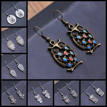 Vintage Uggla Bohemian Dangle Örhängen