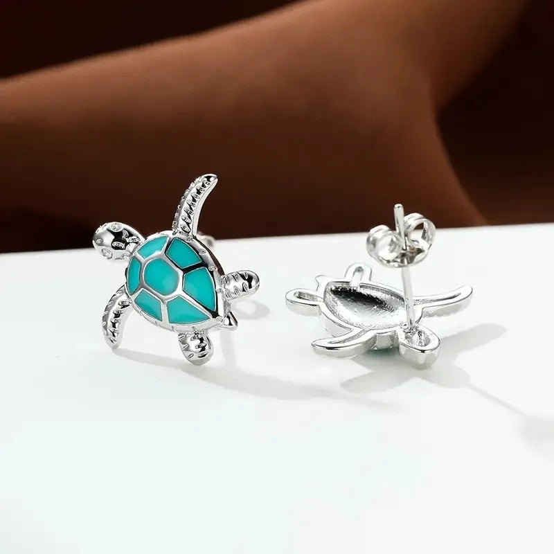 Havs Sköldpadda Stud Örhängen Ocean Inspired