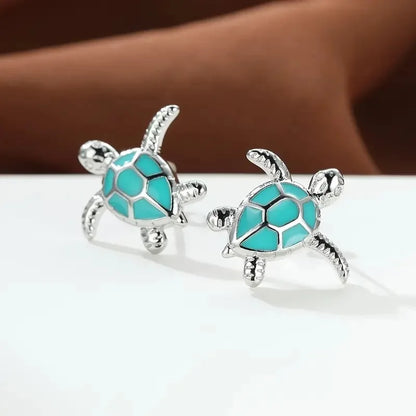 Havs Sköldpadda Stud Örhängen Ocean Inspired