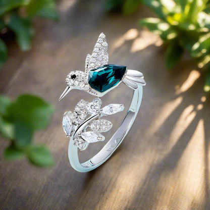 Justerbar Humming Sparkle Ring With Rhinestone Diamond