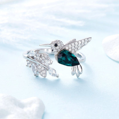 Justerbar Humming Sparkle Ring With Rhinestone Diamond