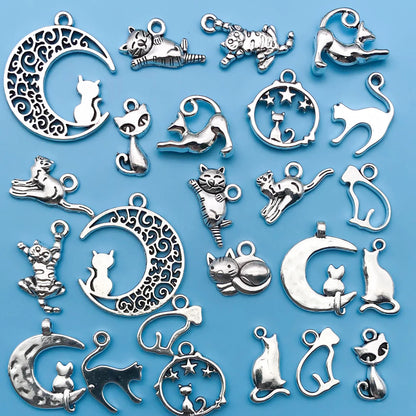 Antique Silver Katt Memorial Charms