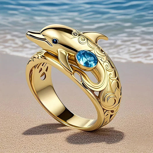Ocean Delfin Ring Blue Crystals