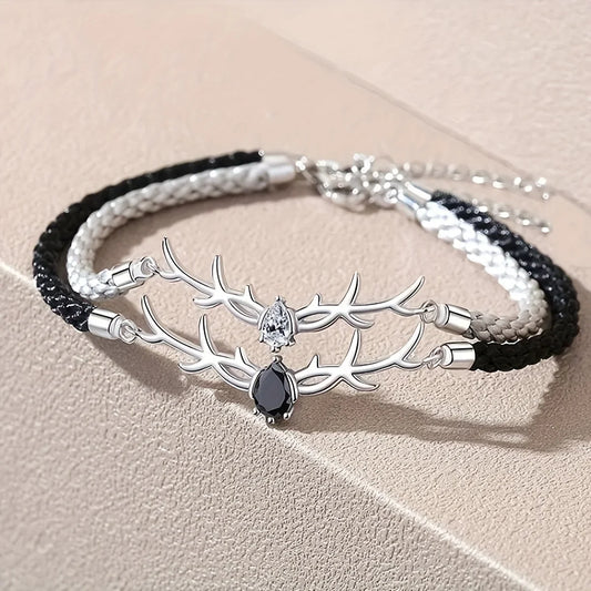 Deer Horn Hjärta Armband Zircon