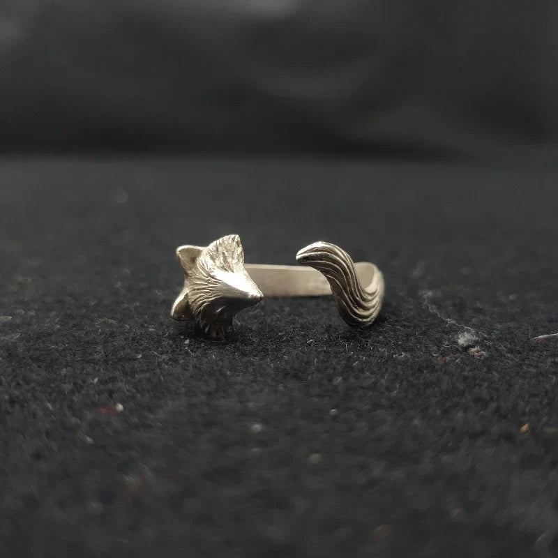 Silver Räv Ring Justerbar Women