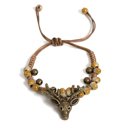 Ceramic Fawn Berlock Armband Handgjord