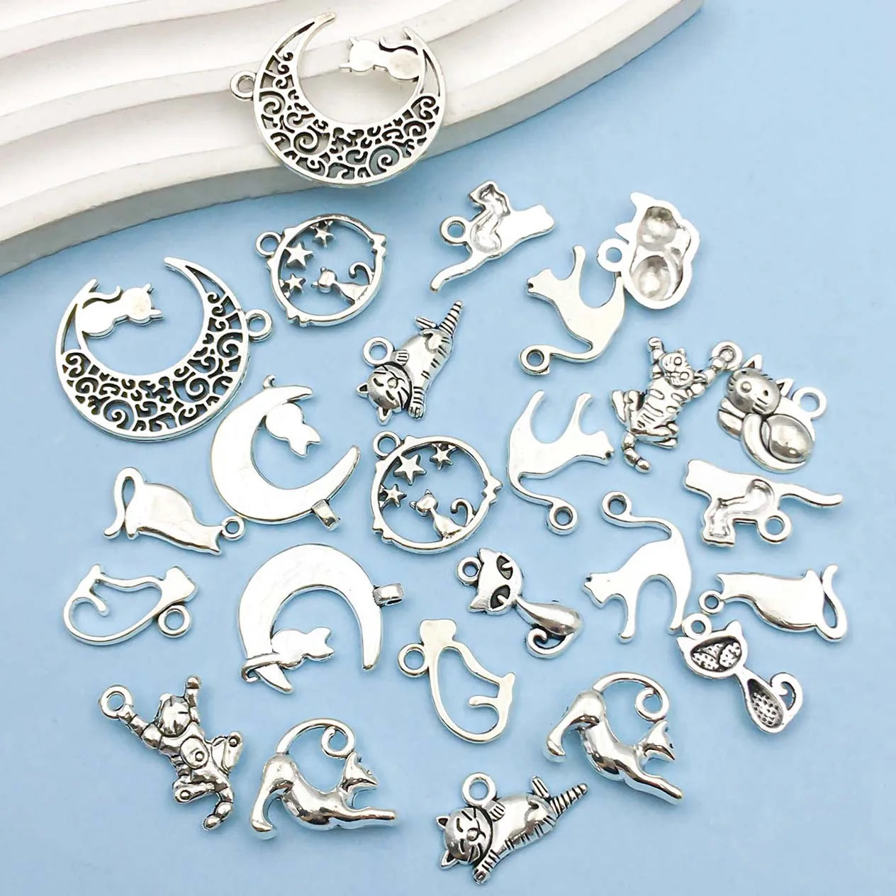 Antique Silver Katt Memorial Charms