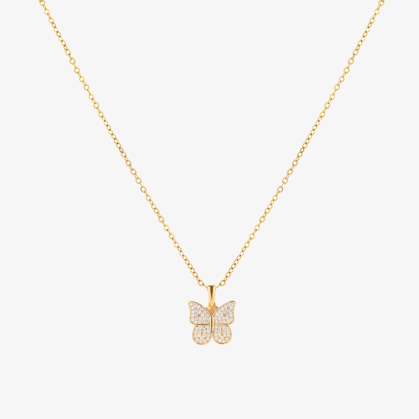 Strålande Fjäril halsband | Guld