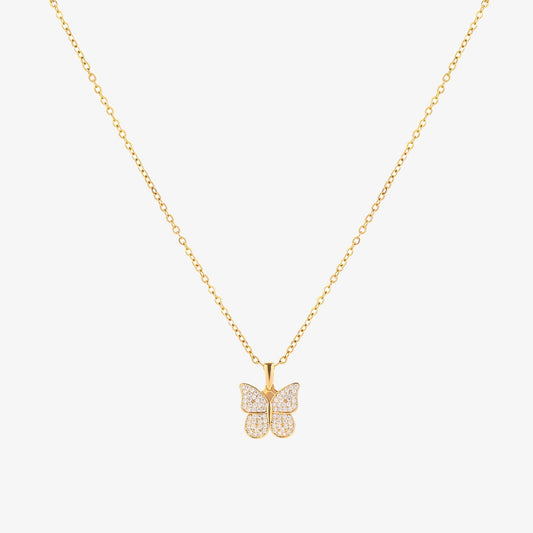 Strålande Fjäril halsband | Guld