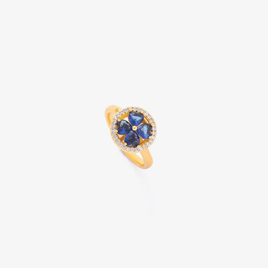 Sapphire Hjärtan Snurrande Ring | Guld