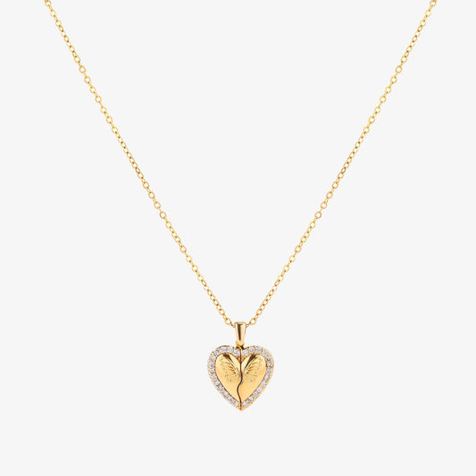 Fjäril Hjärta halsband | Guld