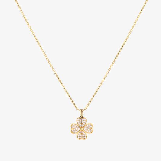 Hjärta Blom halsband | Guld