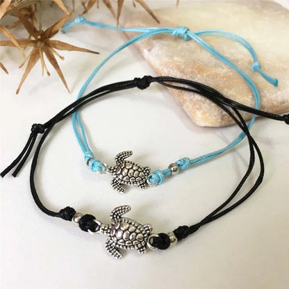 Havs Sköldpadda Leather Vristlänk Armband
