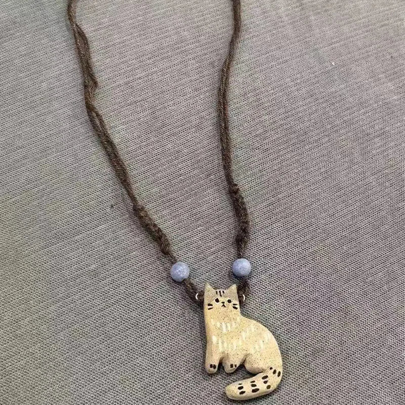 Vintage Katt Star Hänge Halsband