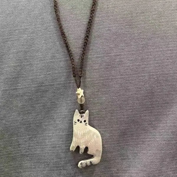 Vintage Katt Star Hänge Halsband