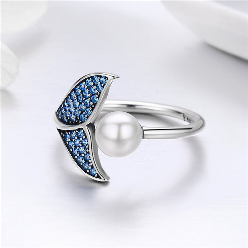 Ocean Whale Tail Pärla Ring