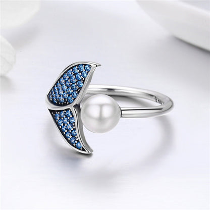Ocean Whale Tail Pärla Ring