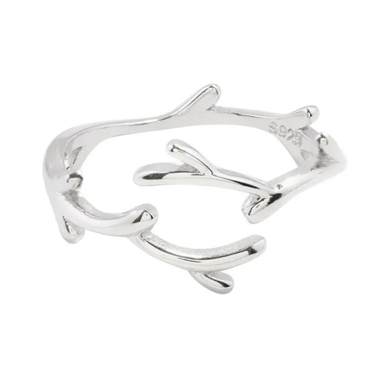 Sterling Silver Branch Nature Ring