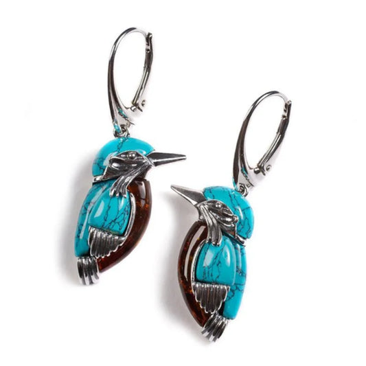 Blue Kolibri Enamel Jewelry Set