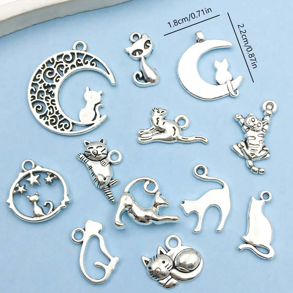Antique Silver Katt Memorial Charms